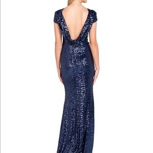 Badgley Mishka sequin backless blue dress, size 8